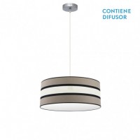 Distribuidor - Lâmpadas Diversas | Colgantes Moderno | COLGANTE KARLA 2XE27 TOPO/BEIS REGX50X50 CM Ref: 171295058